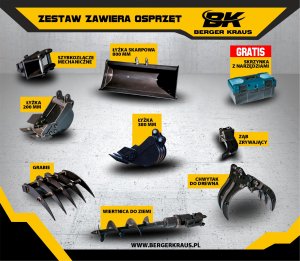 Mini Koparka Berger Kraus BK1000JS (180x72x41)  + osprzęt  
